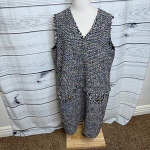 J. Crew Multicolor Tweed v neck shift dress NWOT